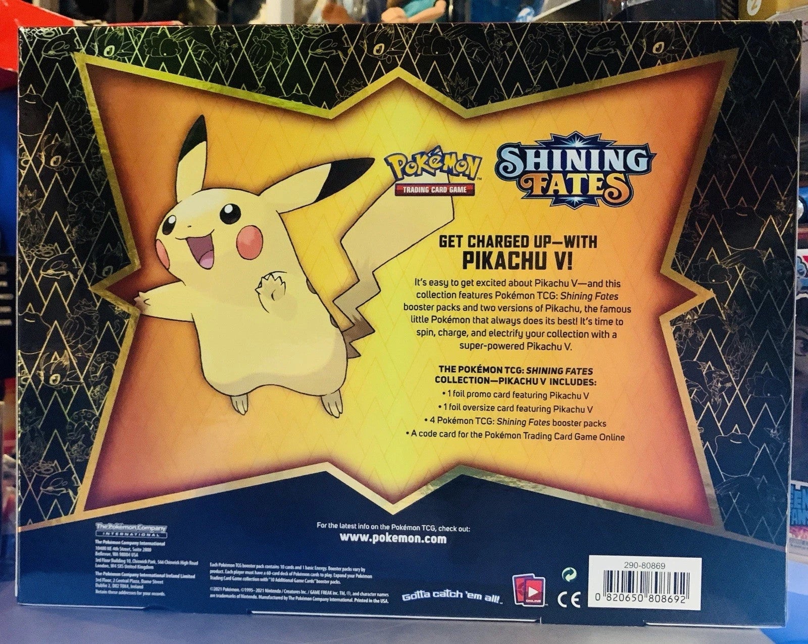 Pokemon TCG Shining Fates Collection Pikachu V Box Set - Brand New Sealed