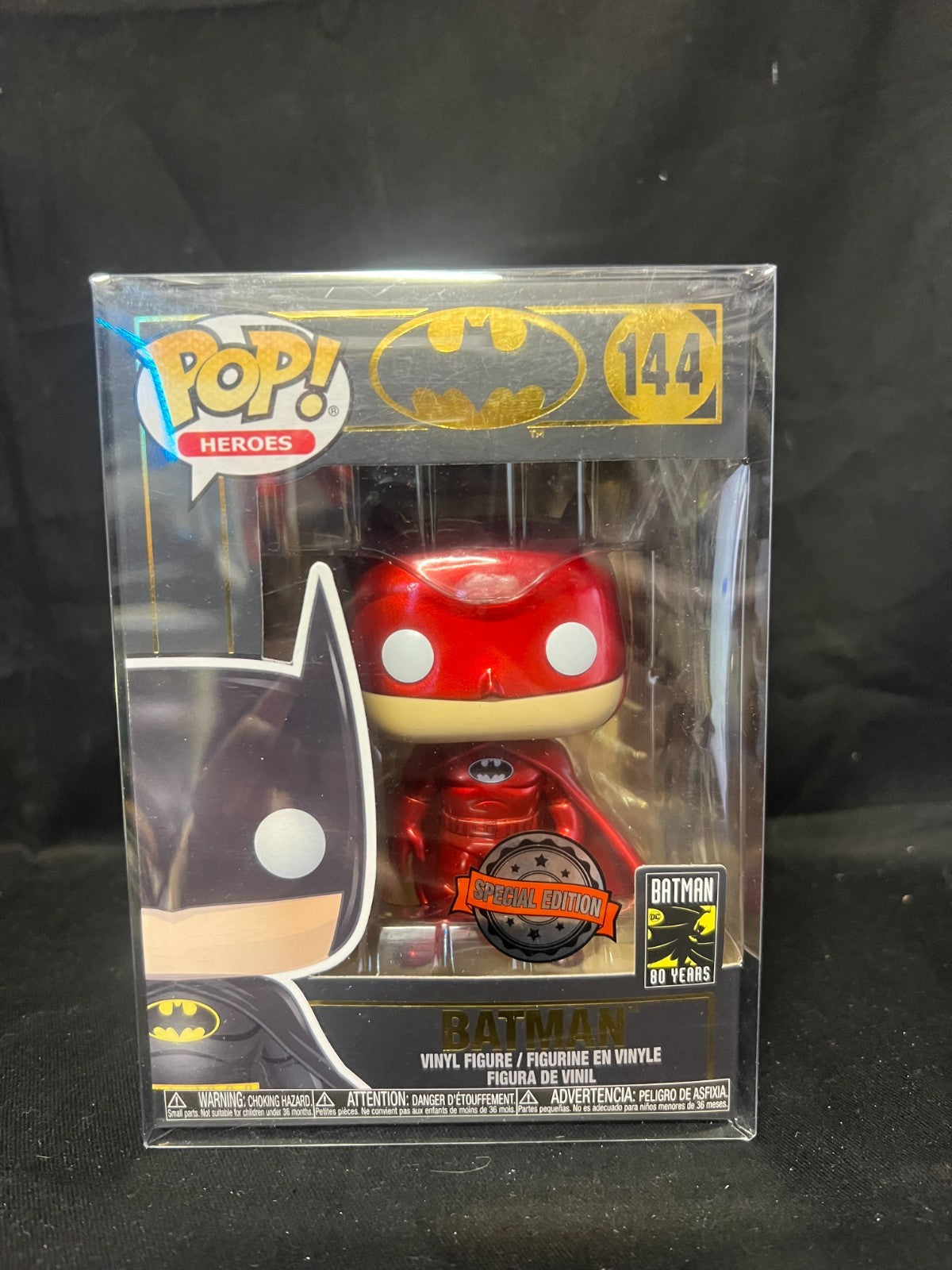 Brand New Funko Batman (Red Metallic) 144 DC Pop Figure