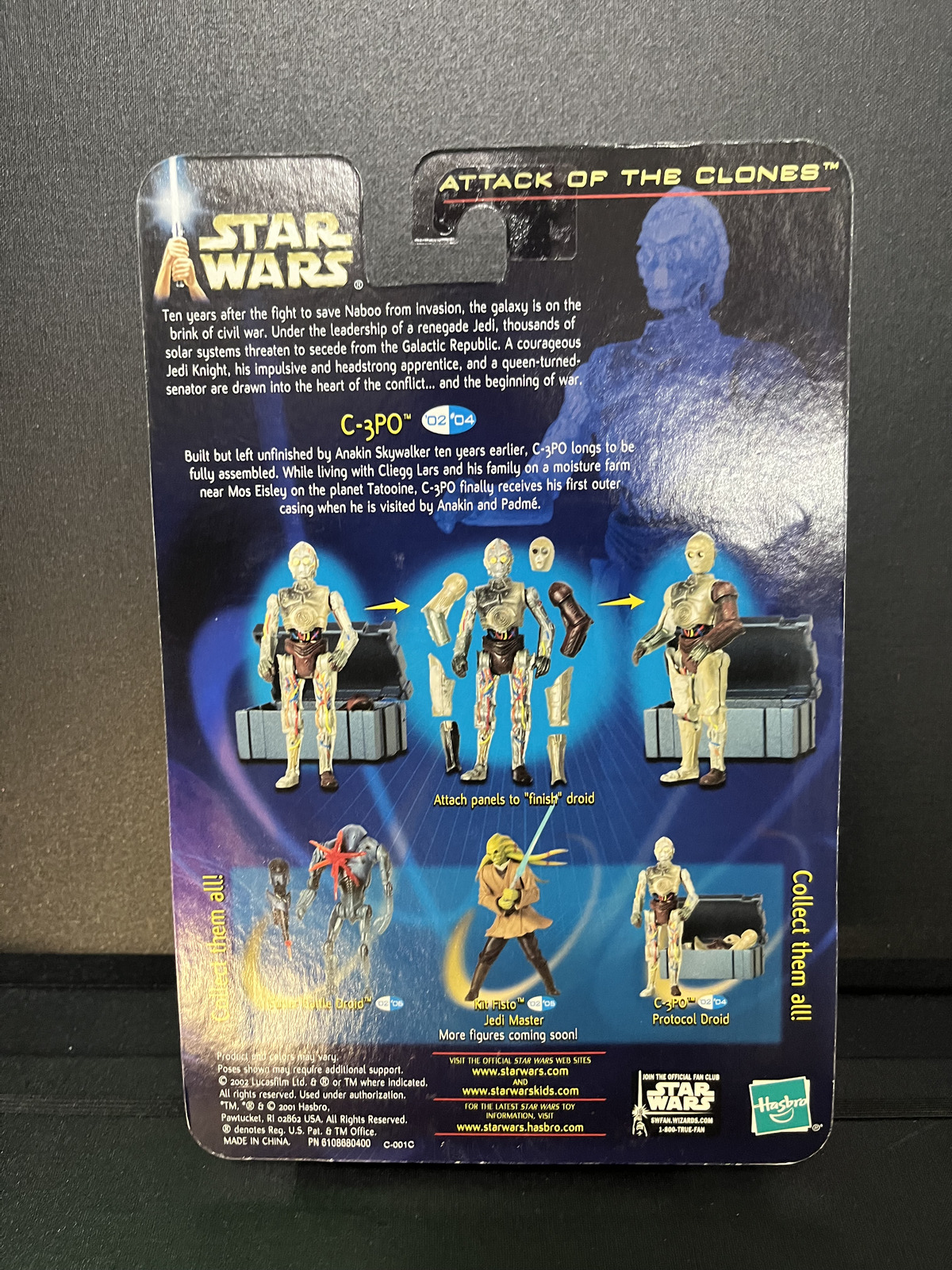 C-3PO Protocol Droid Star Wars AOTC Carded 3.75 Action Figure