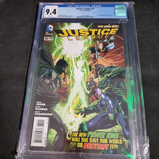 Justice League #31 CGC 9.4 DC Comics 2014 1st Full Appearance Of Jessica Cruz