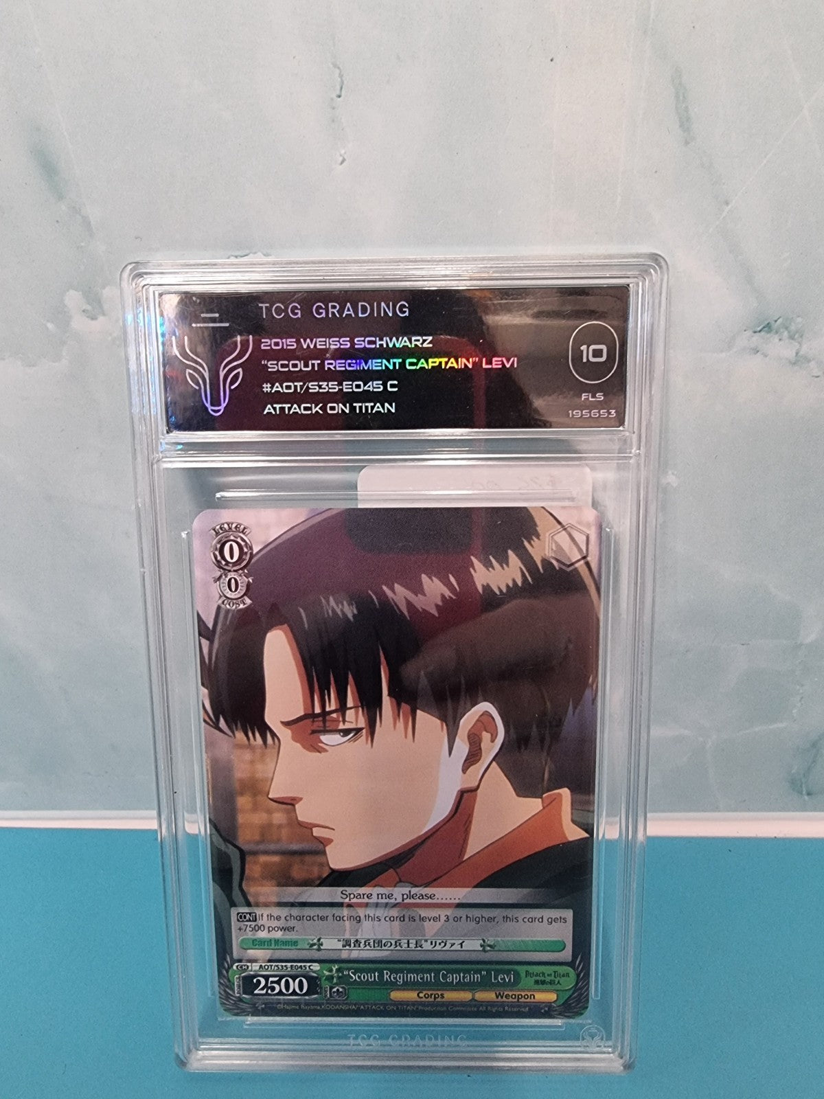 2015 Weiss Schwarz SCOUT REGIMENT CAPTAIN LEVI #ADT/535-E045 C AOT  TGC 10 FLS