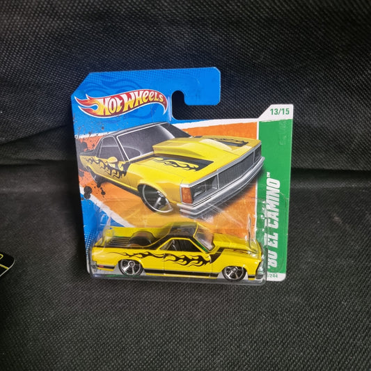 2011 Hot Wheels Short Card 80 EL CAMINO Yellow 63/244 GREAT CARD Treasure Hunts 