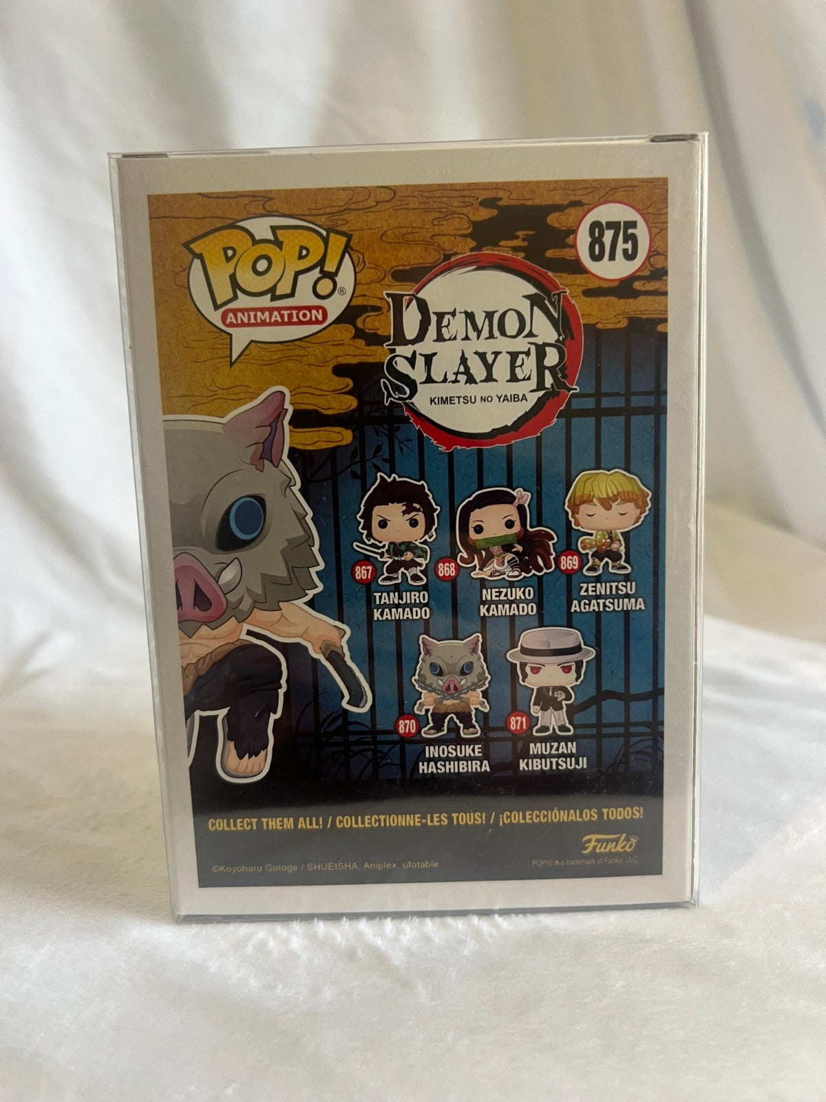 FUNKO POP VINYL DEMON SLAYER INOSUKE HASHIBIRA FLOCKED #875 EXCLUSIVE FIGURE