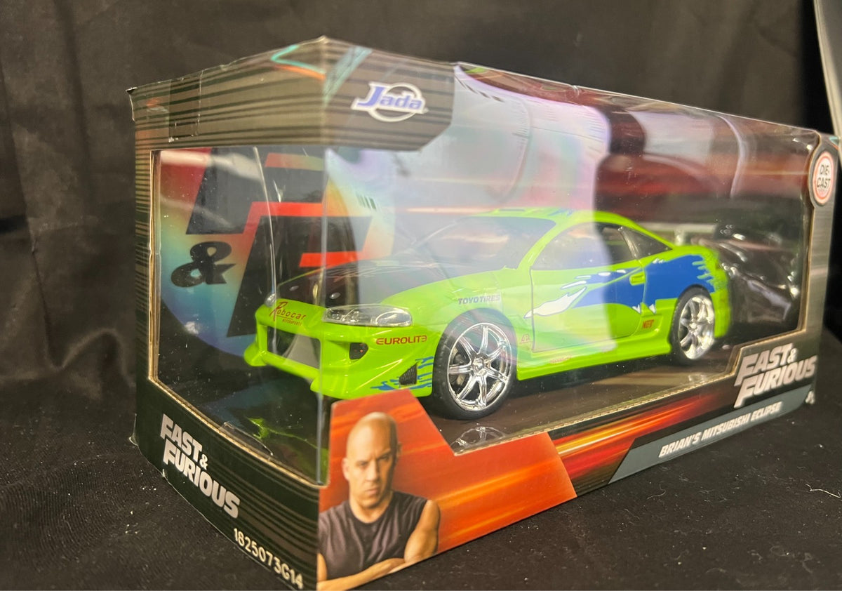 Jada Toys Fast & Furious 1:32 Die-Cast Car BRIANS GREEN ECLIPSE 1st Edition 1998