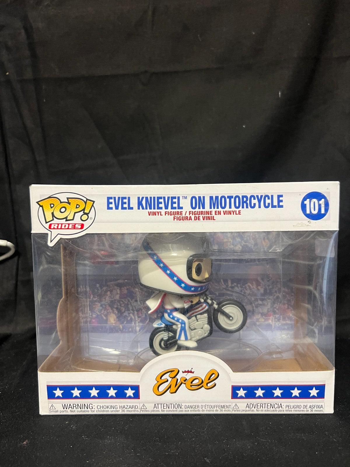 Funko Pop! Rides Evel Knievel On Motorcycle #101 Vinyl Figure Harley Motorbike