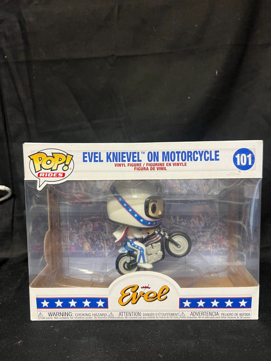 Funko Pop! Rides Evel Knievel On Motorcycle #101 Vinyl Figure Harley Motorbike