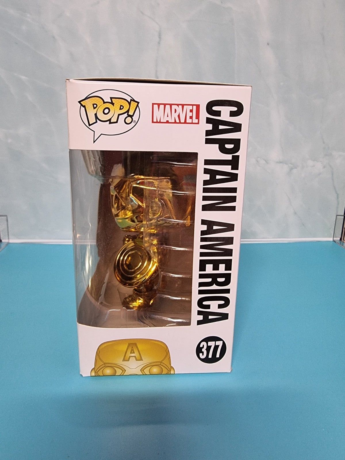 Funko Pop! Captain America #377 Gold Chrome Marvel Studios First 10 Years