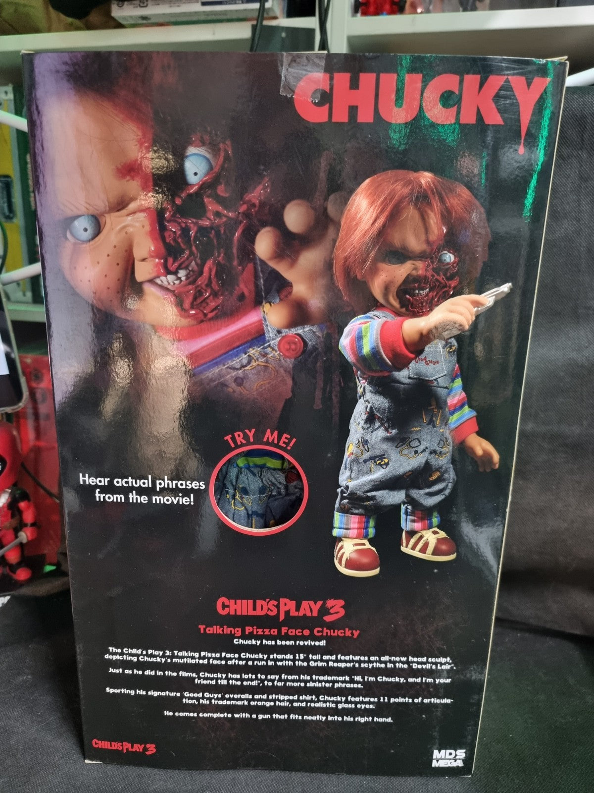 Child's Play 3 Chucky Pizza Face 15" Talking Action Figure