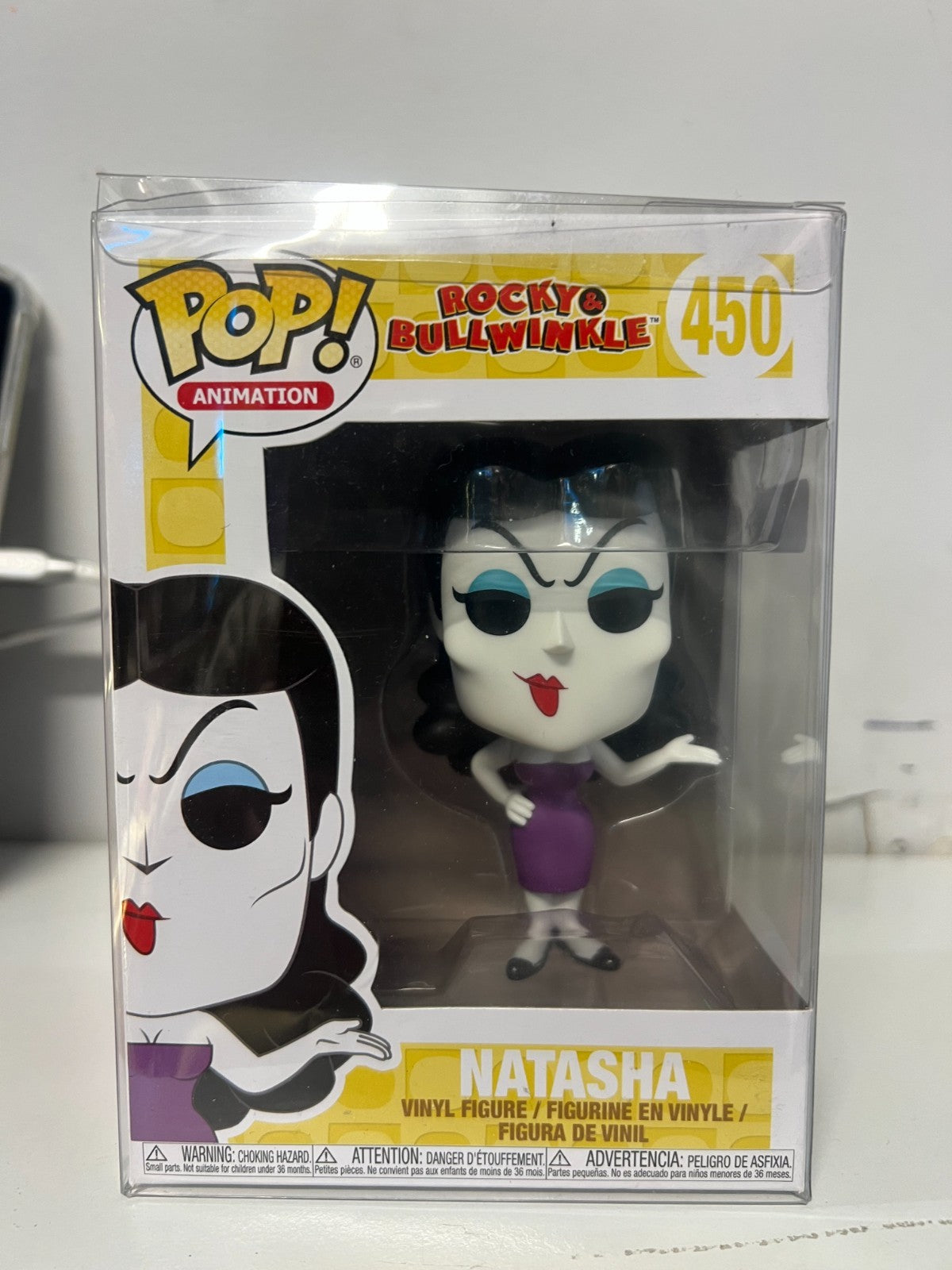 FUNKO POP 🐸Rocky & Bullwinkle #450 NATASHA VINYL 🐸With Protector (A3)