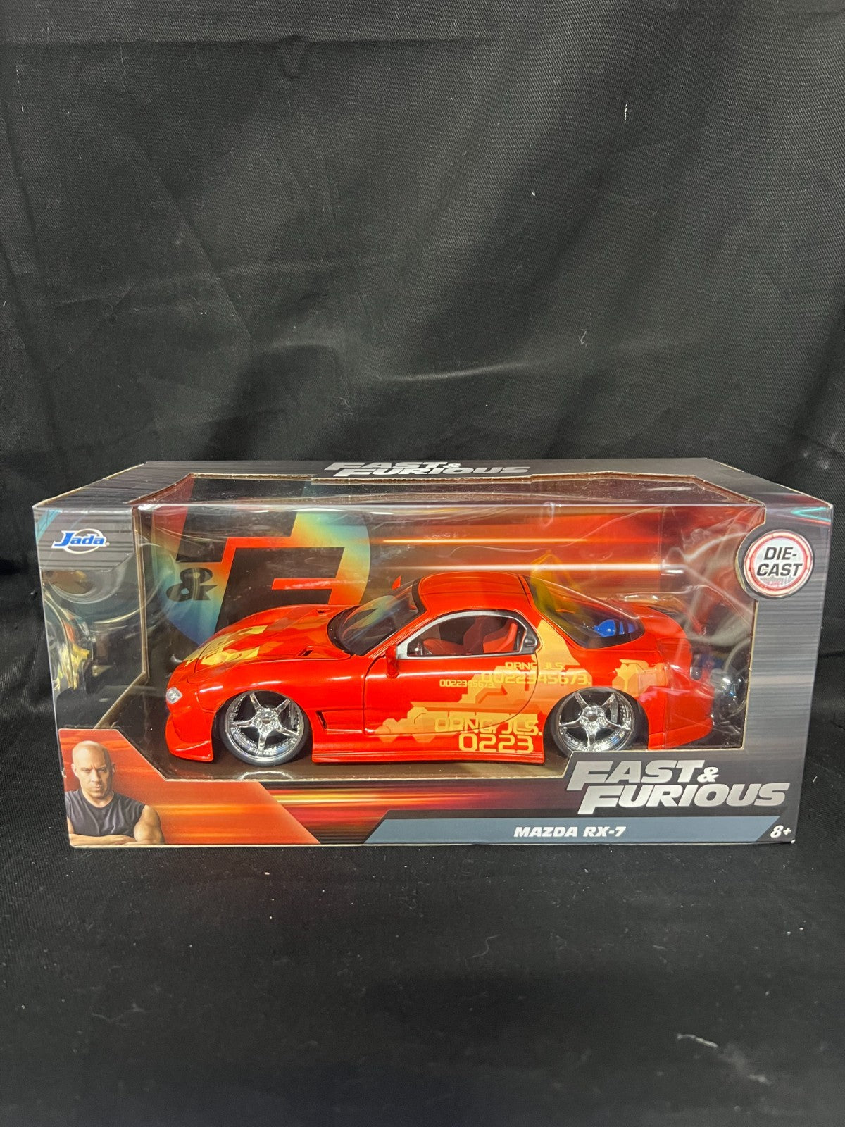 Fast & Furious 1:24 Orange JLS Mazda RX-7 - Die Cast - Jada
