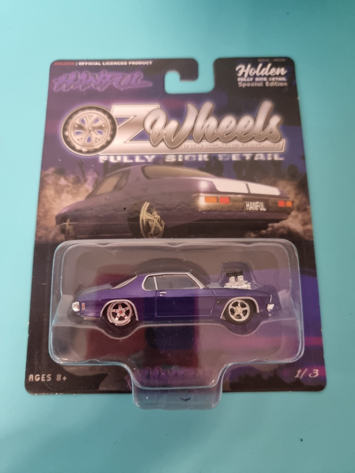 OZ Wheels - Holden HQ Monaro Burnout Car Purple Hanful Scale 1:64