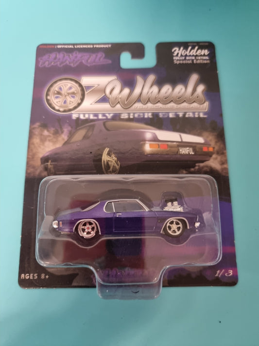 OZ Wheels - Holden HQ Monaro Burnout Car Purple Hanful Scale 1:64