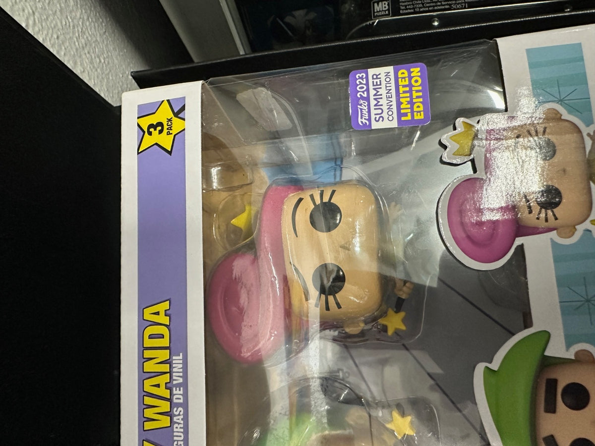 Funko Pop! Fairly Odd Parents Timmy, Cosmo & Wanda 3 Pack 2023 Summer Con Rare