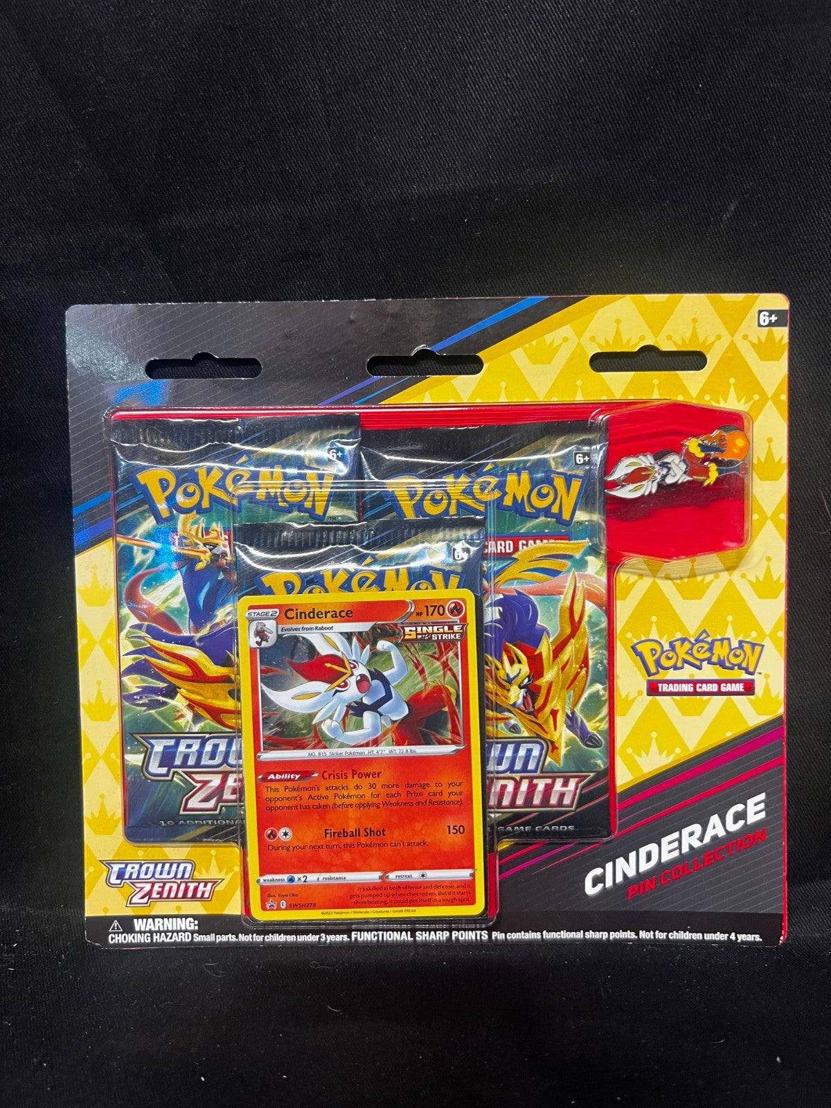 Crown Zenith 3 Pack Blister - Cinderace Promo - Pokemon Card