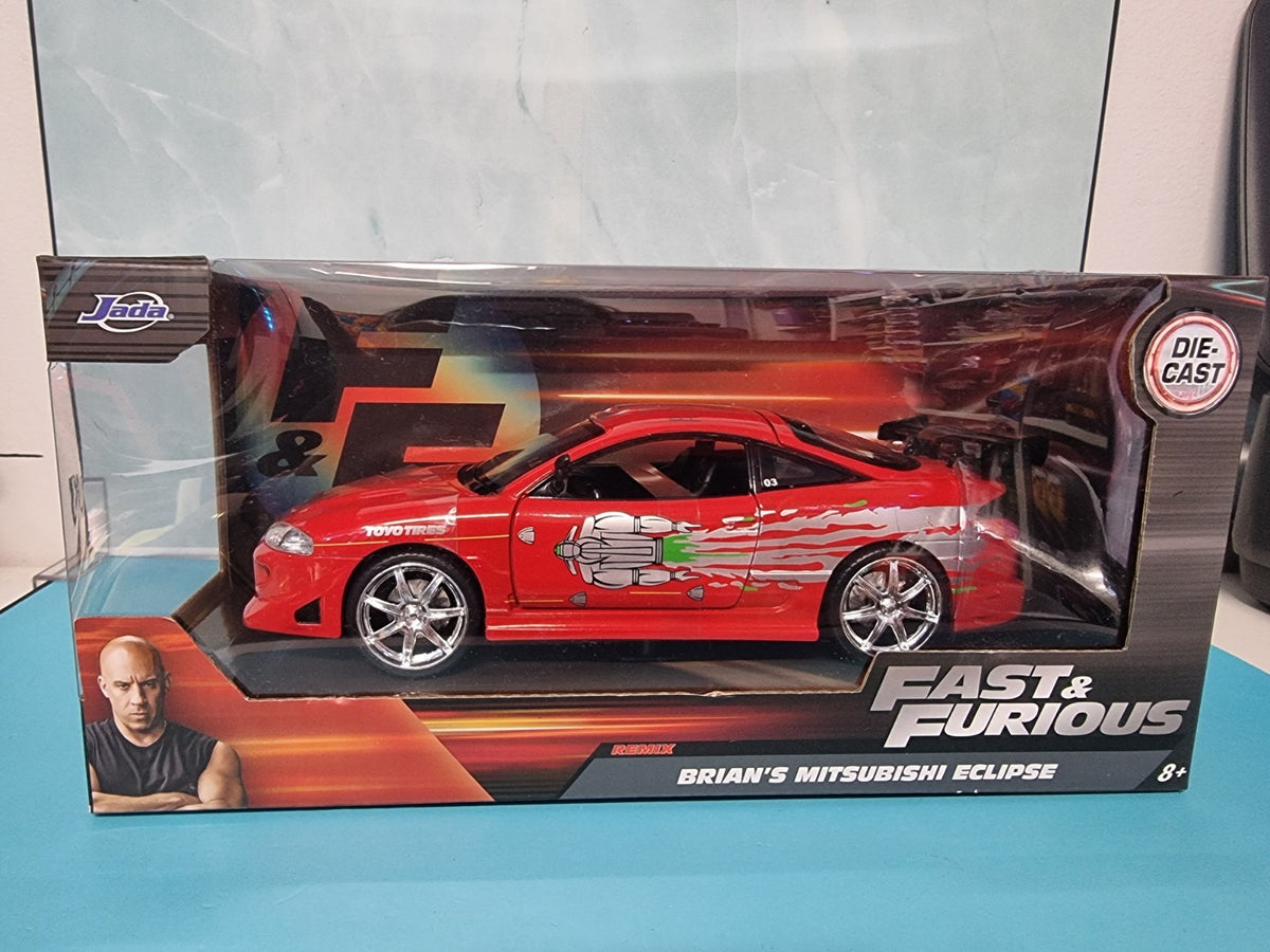 BRIAN'S MITSUBISHI ECLIPSE RED REMIX FAST & FURIOUS 1/24 DIECAST BY JADA