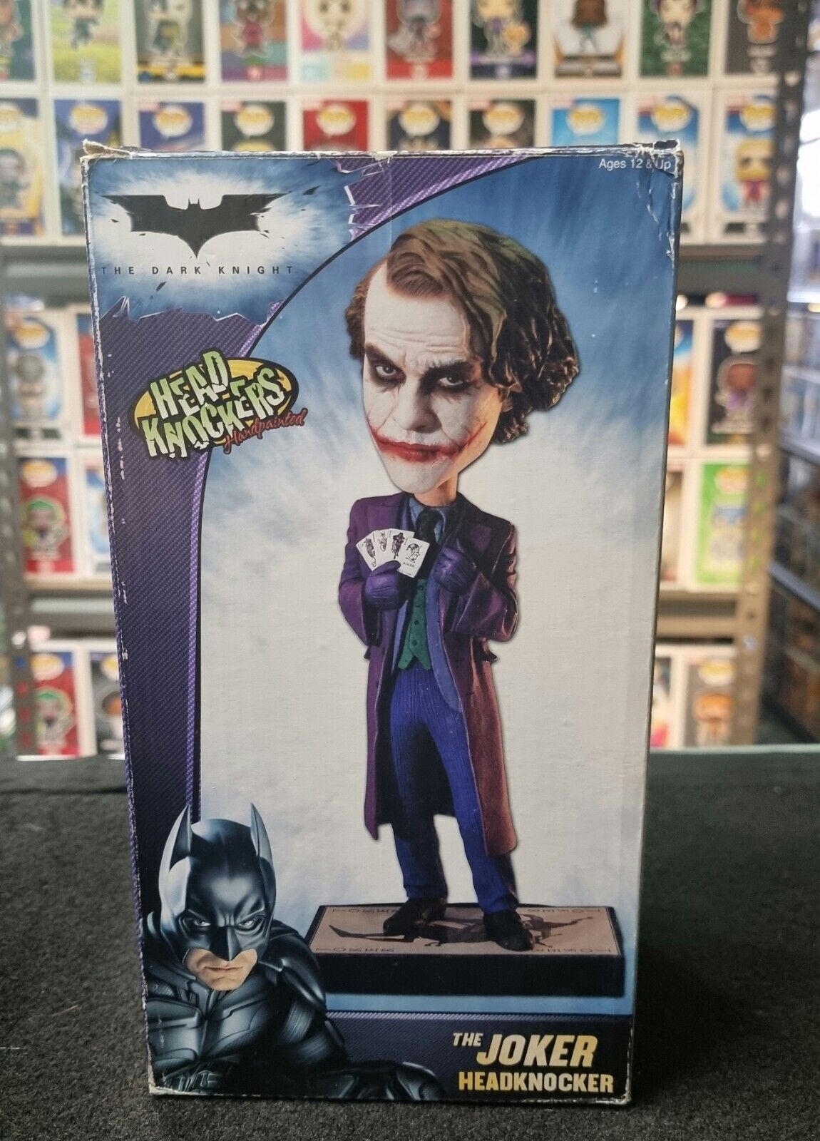 NECA The Dark Knight Joker Head Knockers Hand Painted Bobblehead 