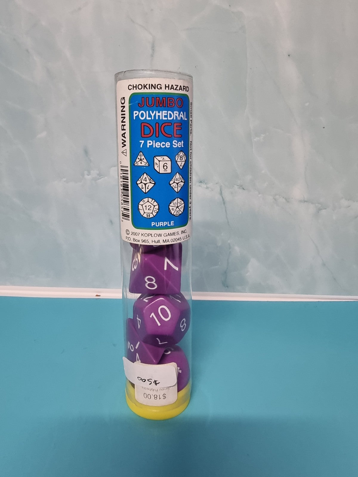 Koplow Jumbo Opaque Dice Poly Set Purple - Plug Top