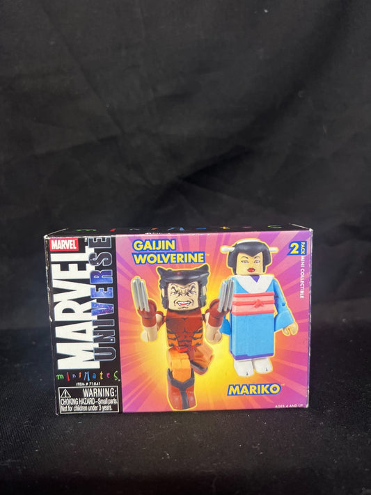 MiniMates Art Asylum Lego Marvel Universe Gaijin Wolverine & Mariko Figures 