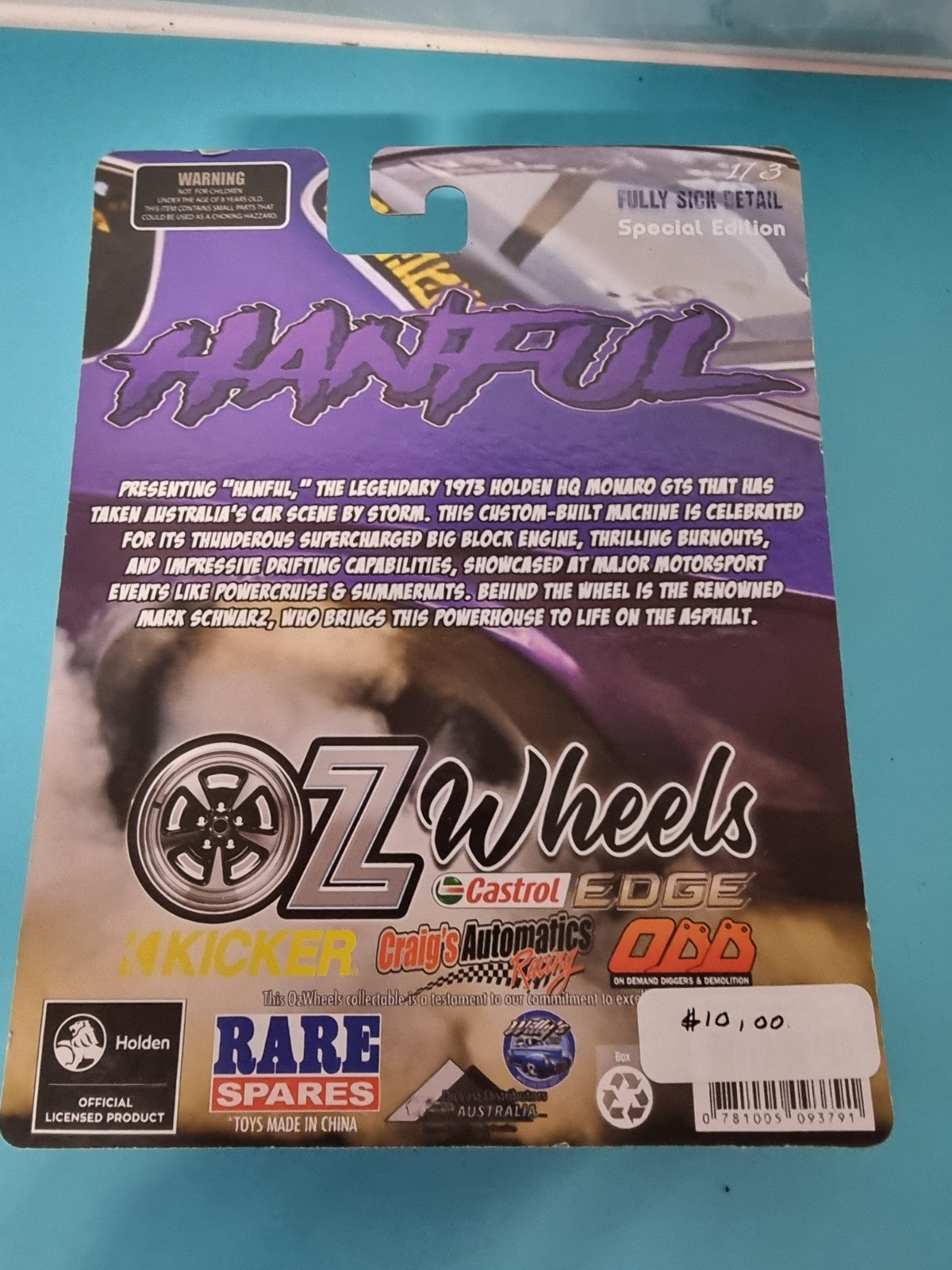 OZ Wheels - Holden HQ Monaro Burnout Car Purple Hanful Scale 1:64