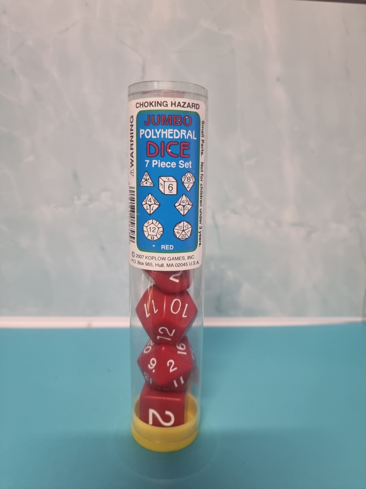 Koplow Jumbo Opaque Dice Poly Set Red - Plug Top