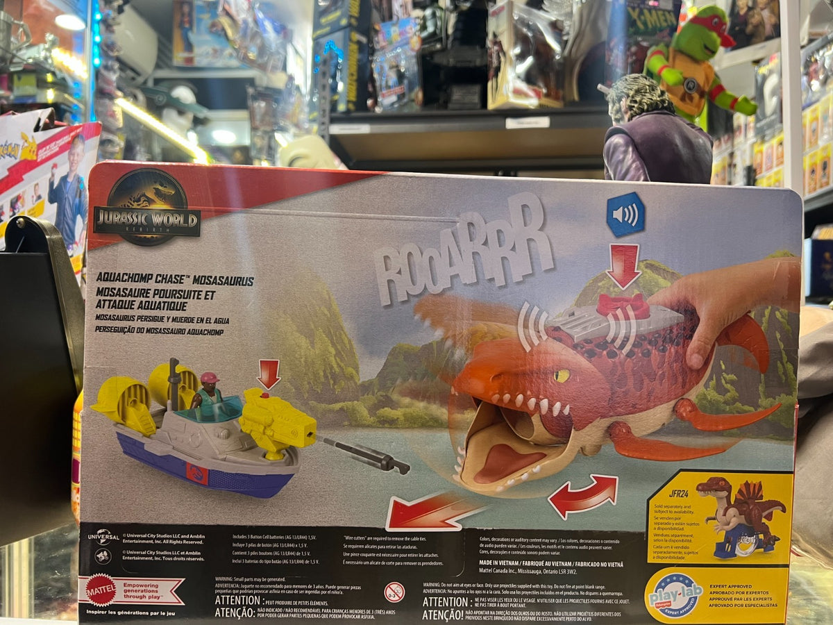 Fisher-Price Imaginext Jurassic World Rebirth Aquachomp Chase Mosasaurus Playset