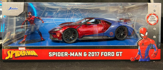 Spider-Man Miles Morales 2017 Ford GT 1:24 Vehicle & Figure Jada Marvel