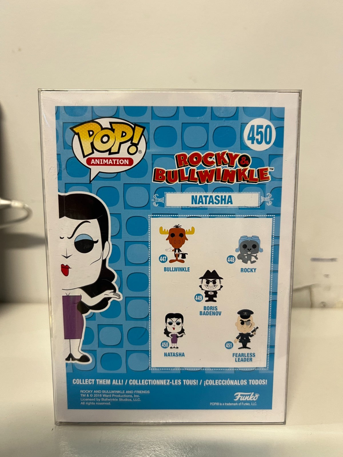 FUNKO POP 🐸Rocky & Bullwinkle #450 NATASHA VINYL 🐸With Protector (A3)
