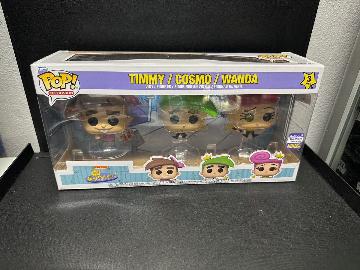 Funko Pop! Fairly Odd Parents Timmy, Cosmo & Wanda 3 Pack 2023 Summer Con Rare