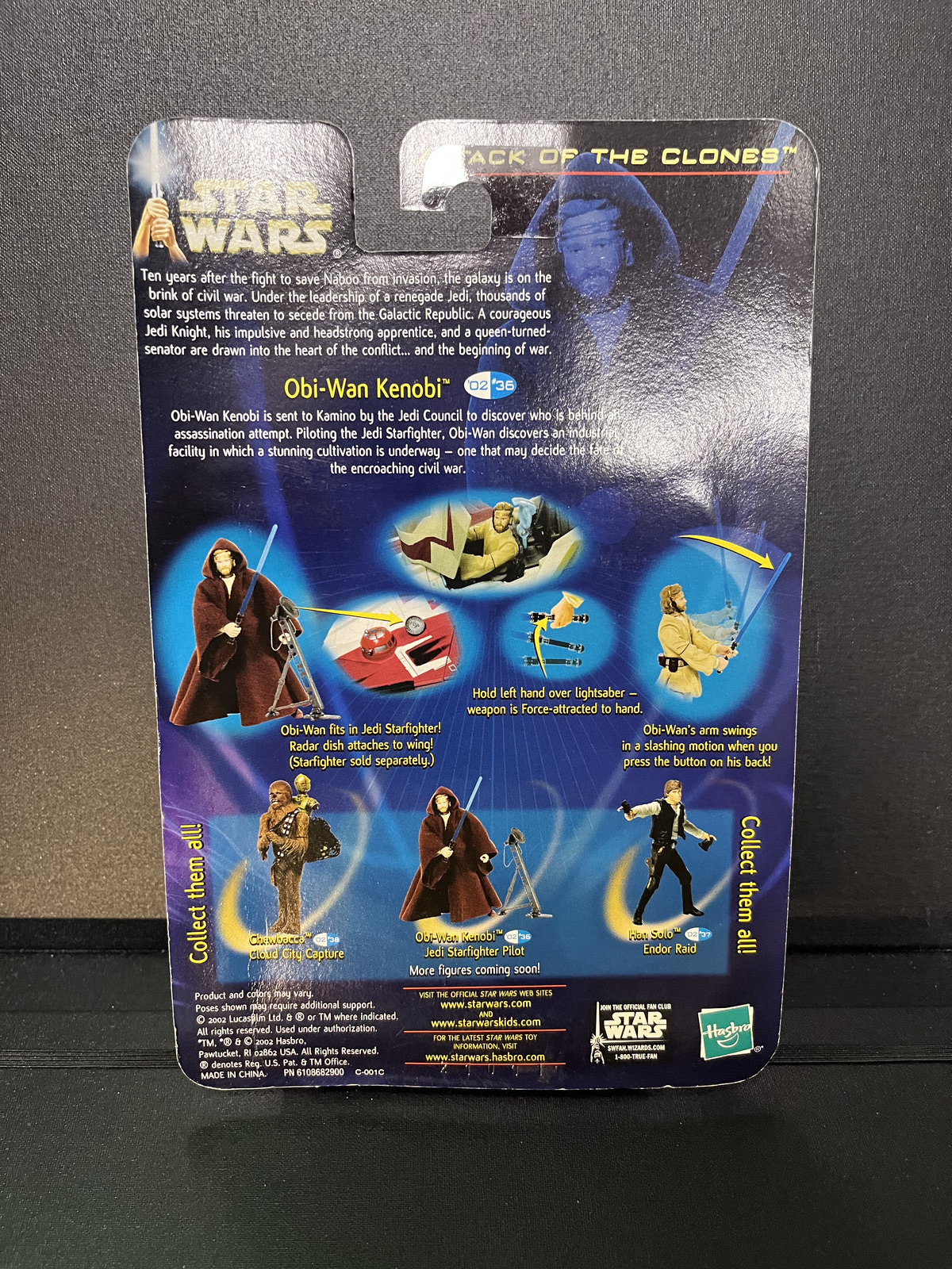 Obi-Wan Kenobi Jedi Starfighter Pilot Star Wars AOTC Carded 3.75 Action Figure