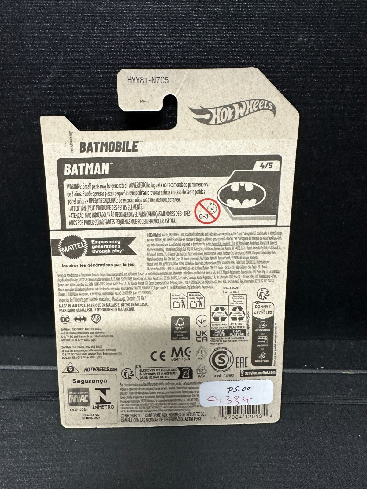 Hot Wheels Batman The Brave and the Bold Batmobile #145