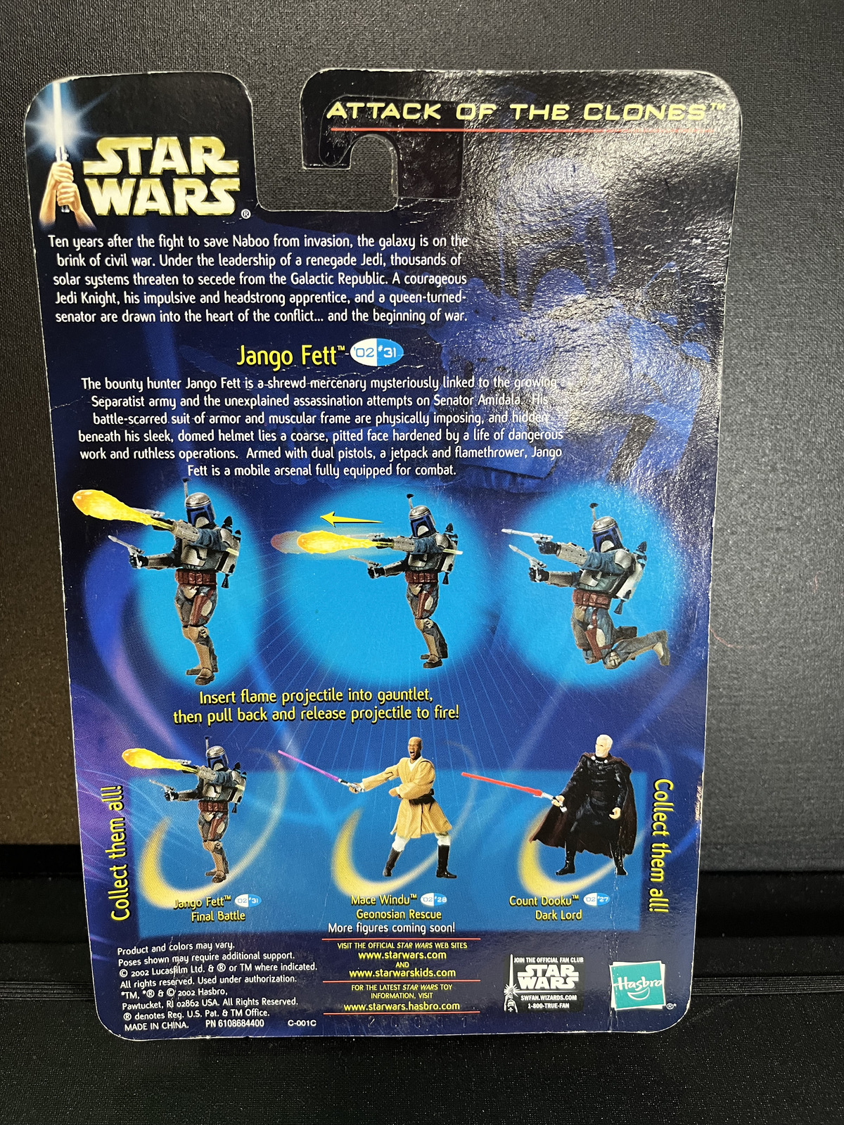 Jango Fett Final Battle Star Wars AOTC Carded 3.75 Action Figure