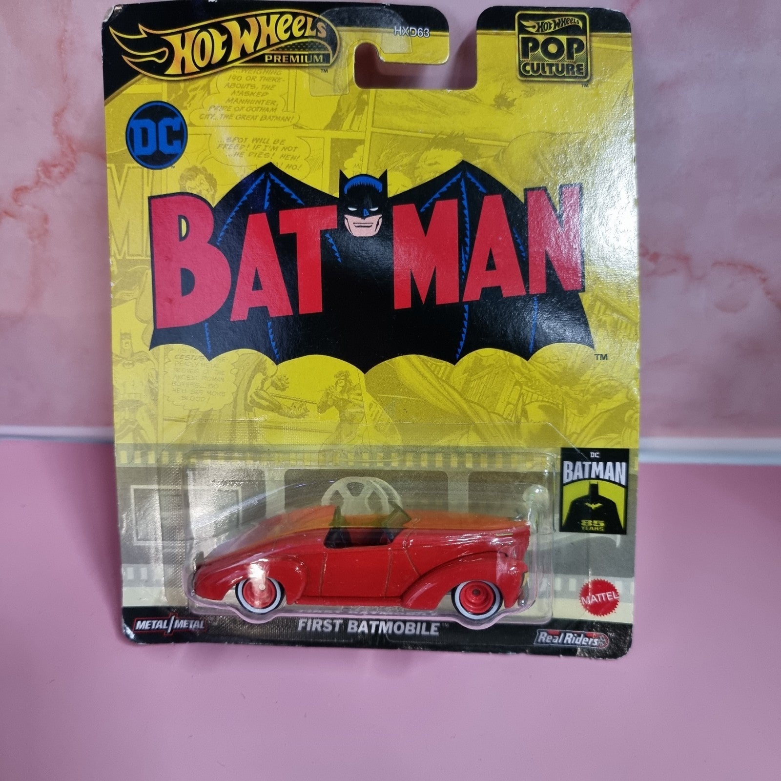 2024 Hot Wheels Premium Pop Culture DC Comics Batman First Batmobile Red 1:64