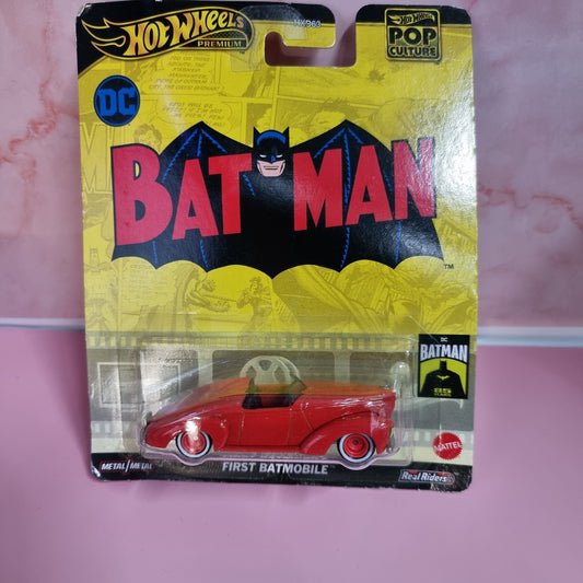 2024 Hot Wheels Premium Pop Culture DC Comics Batman First Batmobile Red 1:64