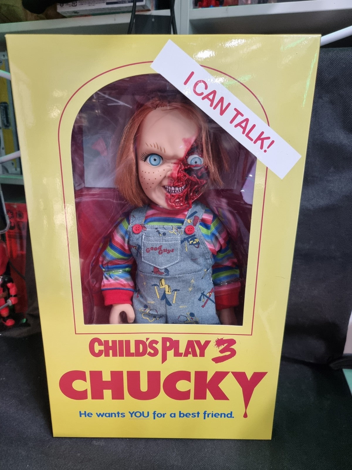 Child's Play 3 Chucky Pizza Face 15" Talking Action Figure