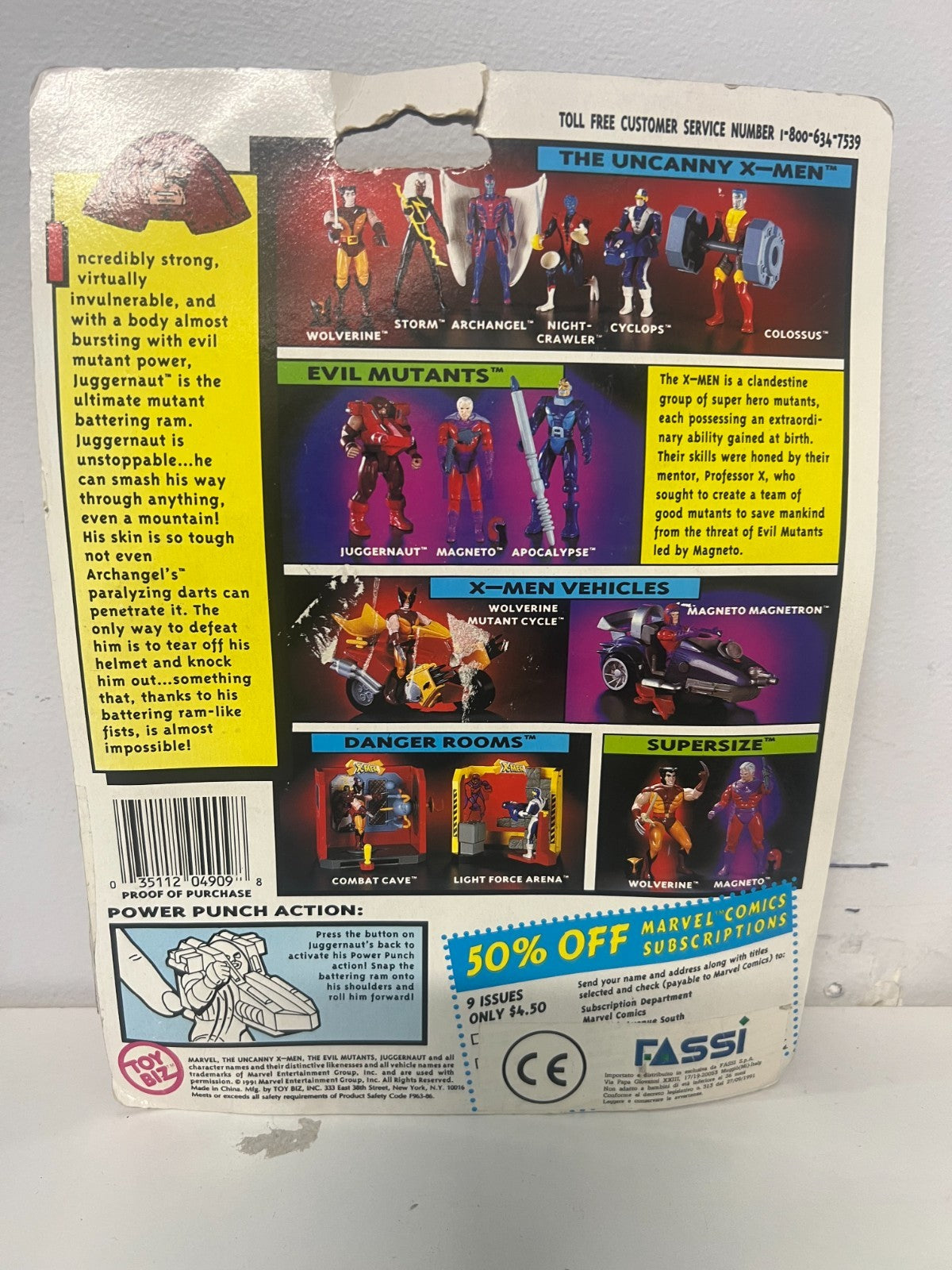 Vintage MOC Marvel Comics Uncanny X-Men JUGGERNAUT Action Figure ToyBiz New 1991