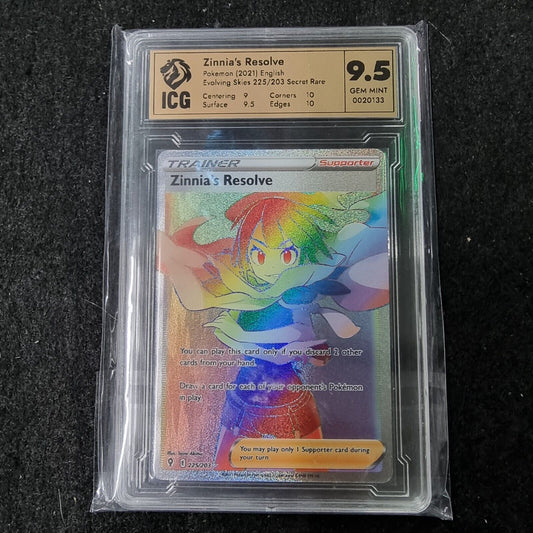  Pokemon Zinnia’s Resolve #225 Evolving Skies ICG 9.5 GEM MINT 