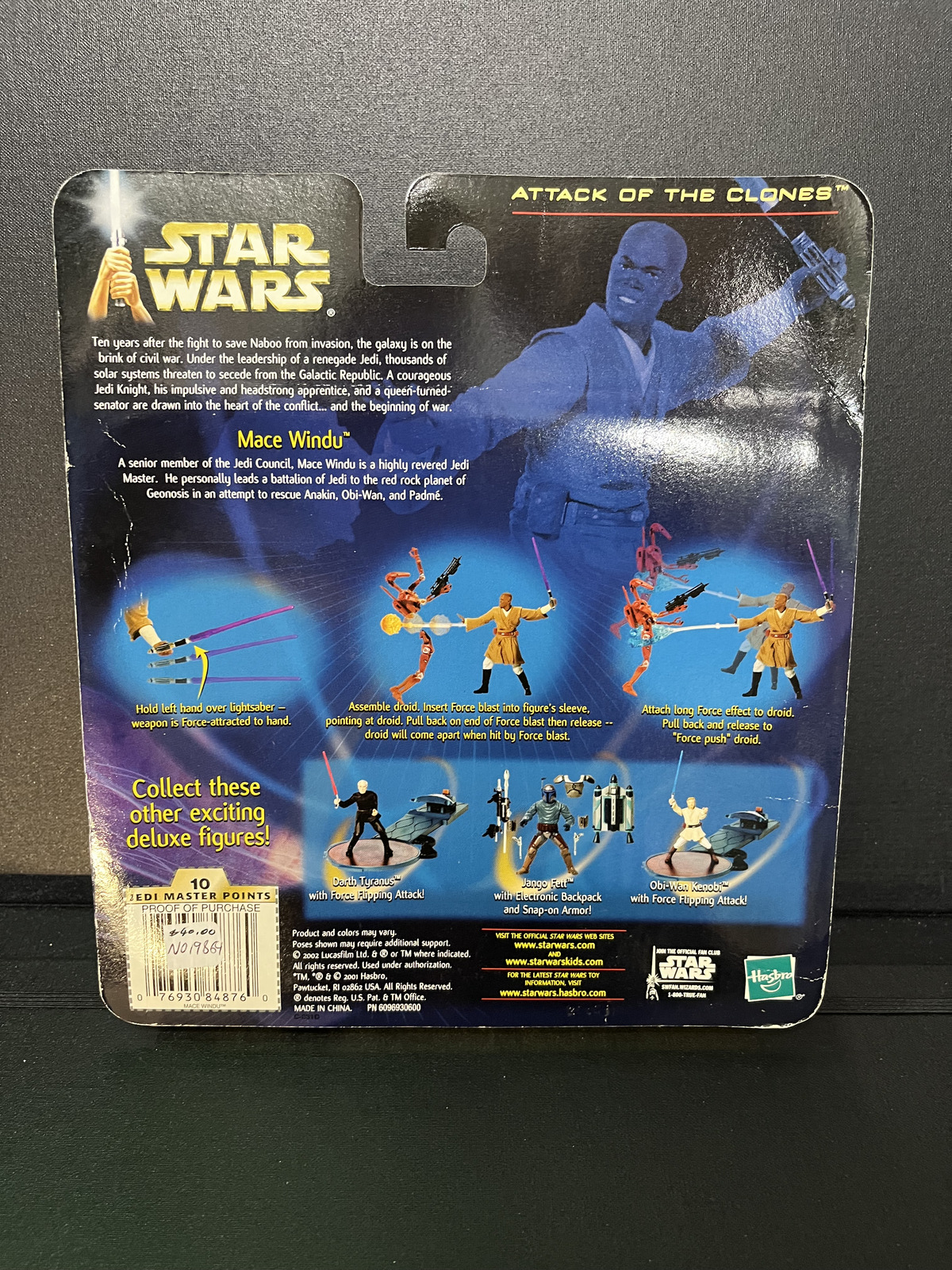 Mace Windu With Blast-Apart Droid Star Wars AOTC 3.75 Action Figures