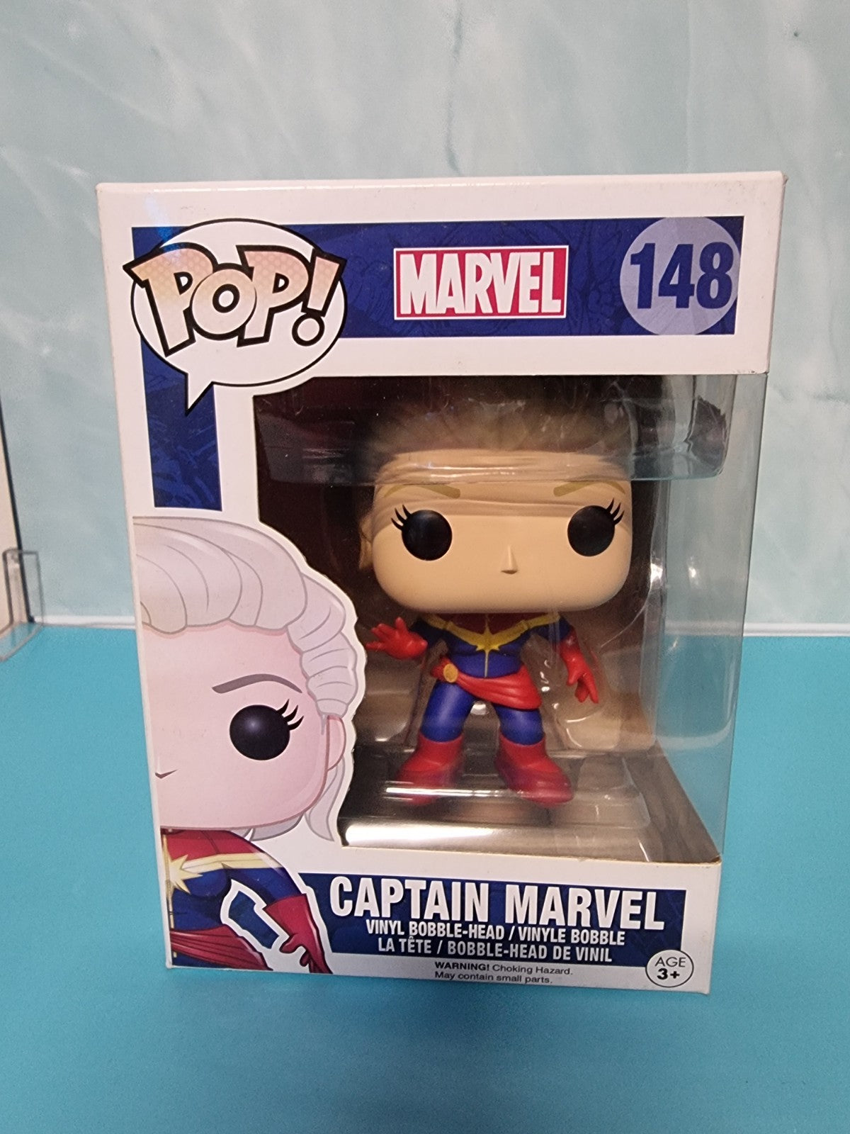 Funko Pop Captain Marvel Unmasked # 148 Marvel Bobble Head Figure