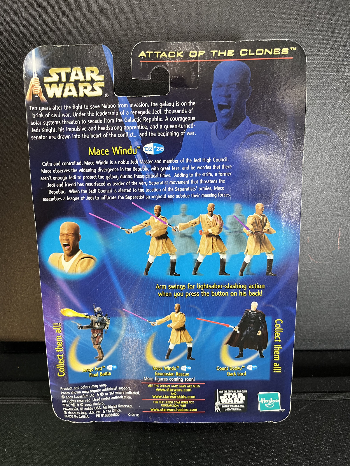Mace Windu Geonosian Rescue Star Wars AOTC Carded 3.75 Action Figure