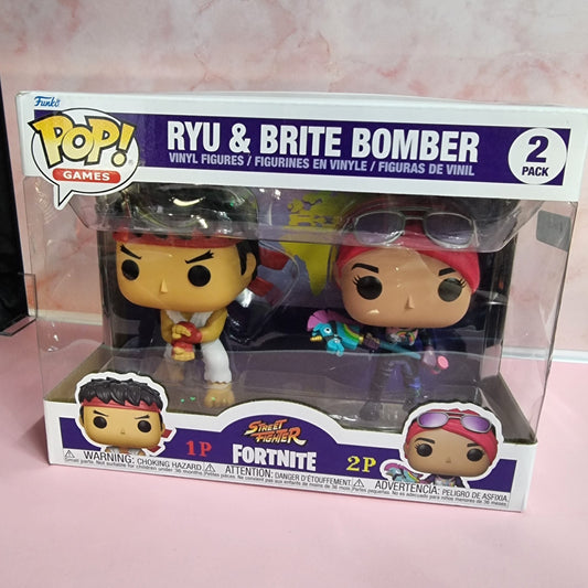 Funko Pop! 2 Pack - Street Fighter/Fortnite - Ryu & Brite Bomber 