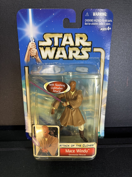 Mace Windu Geonosian Rescue Star Wars AOTC Carded 3.75 Action Figure