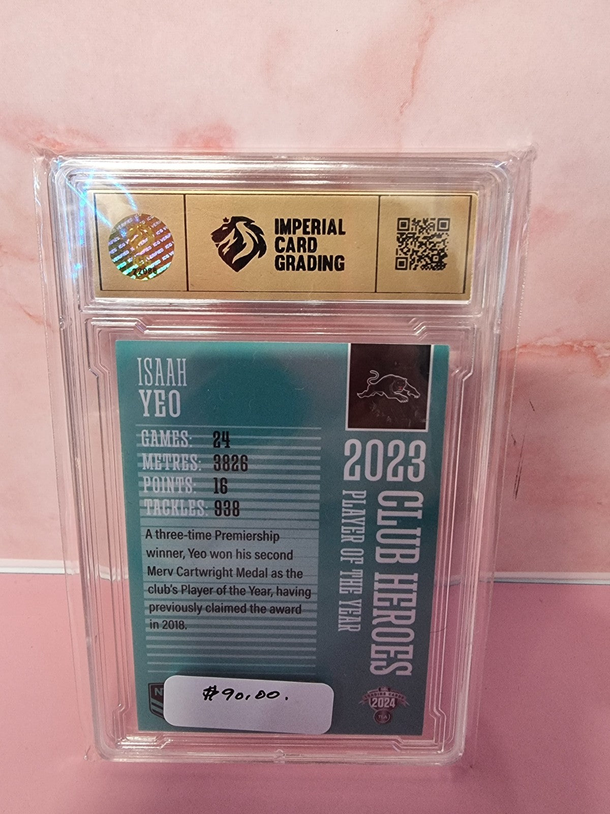 2024 NRL Traders Club Heroes Teal Card Isaah Yeo Penrith Panthers CHT19 ICG 9.5