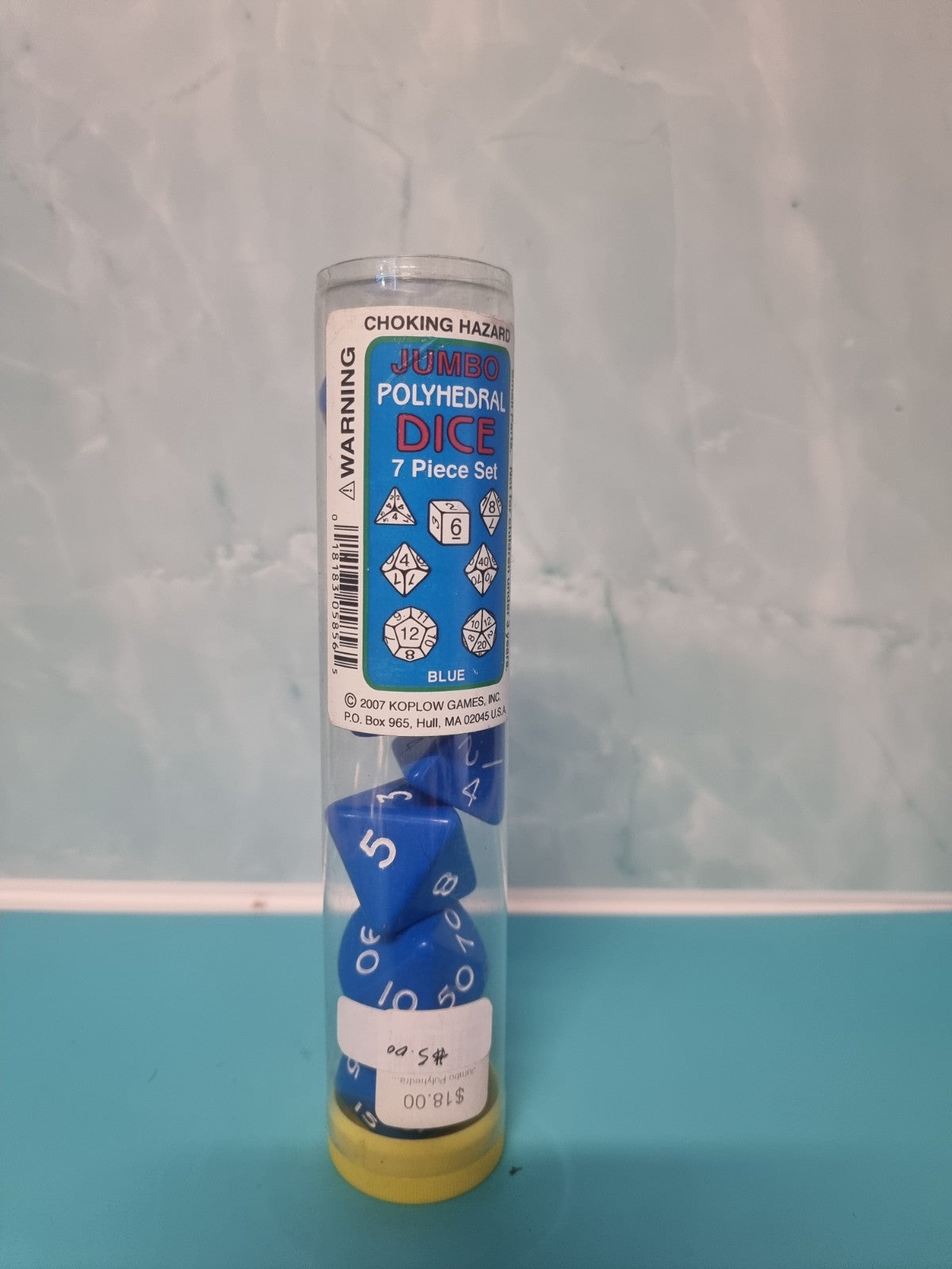 Koplow Jumbo Opaque Dice Poly Set Blue - Plug Top
