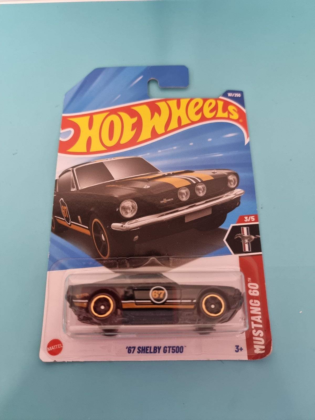 2025 Hot Wheels Black '67 Shelby GT500 #161 Mustang 60 3/5