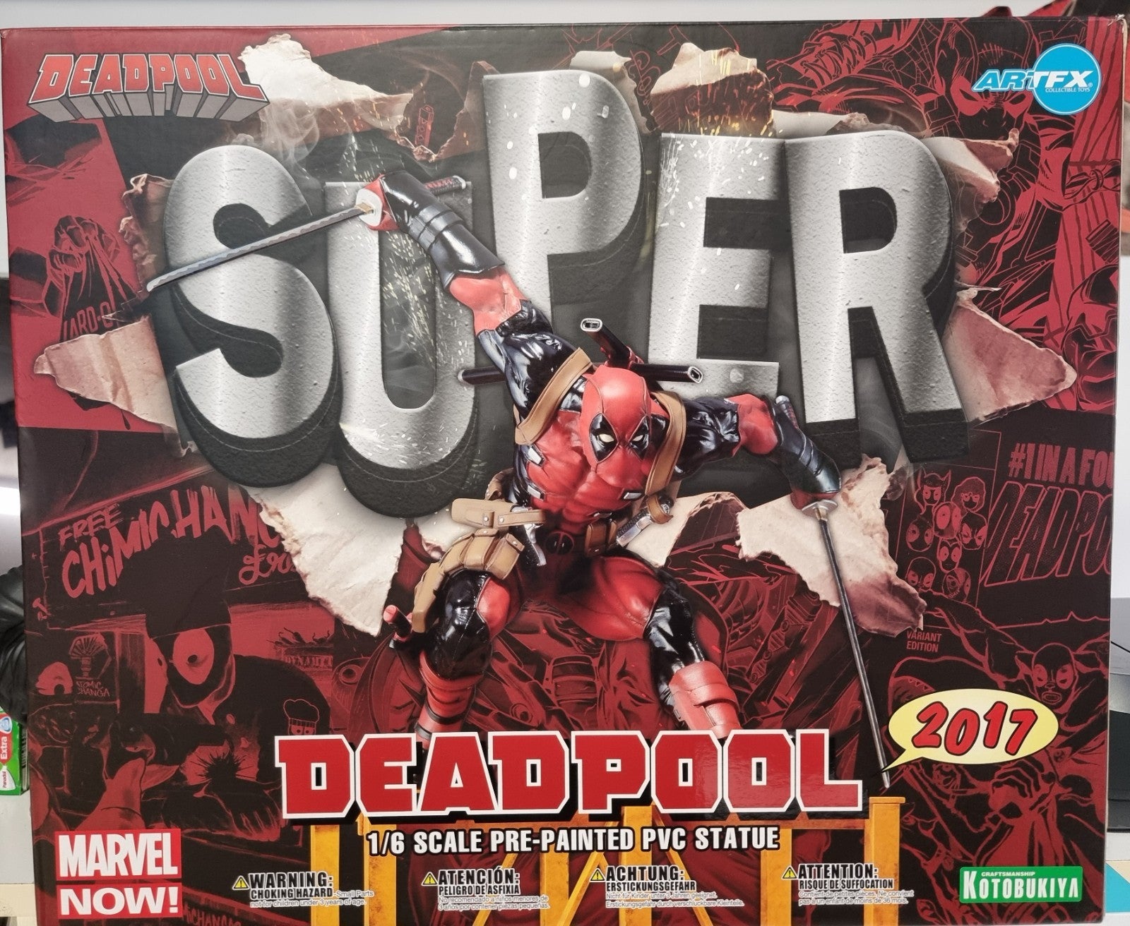 Kotobukiya ARTFX 1/6 Deadpool Figure Marvel Now Super Statue 2017 Rare