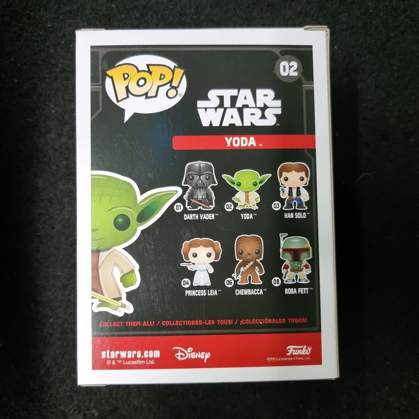 Star Wars Yoda Funko Pop #02 Vinyl Figure Red & Black Box