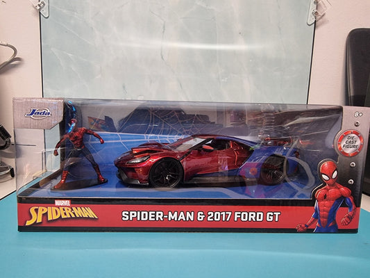 Marvel Avengers 2017 Ford GT w Spider-Man figure Jada Diecast Toy Car 1:24