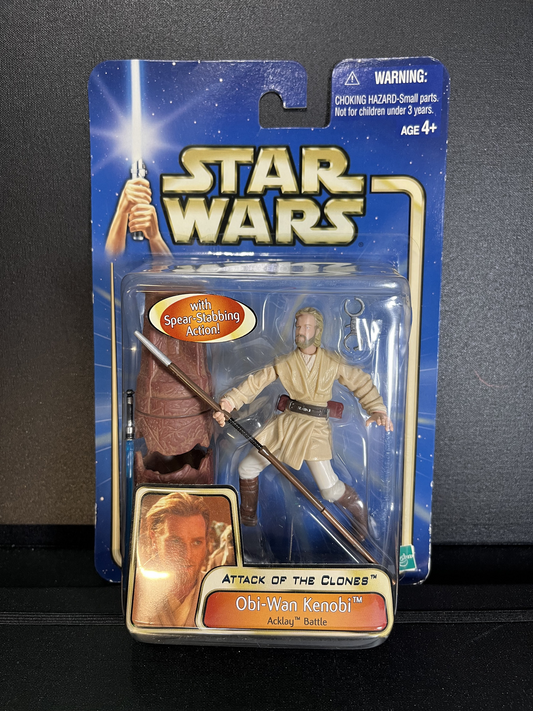Obi-Wan Kenobi Acklay Battle Star Wars AOTC Carded 3.75 Action Figure