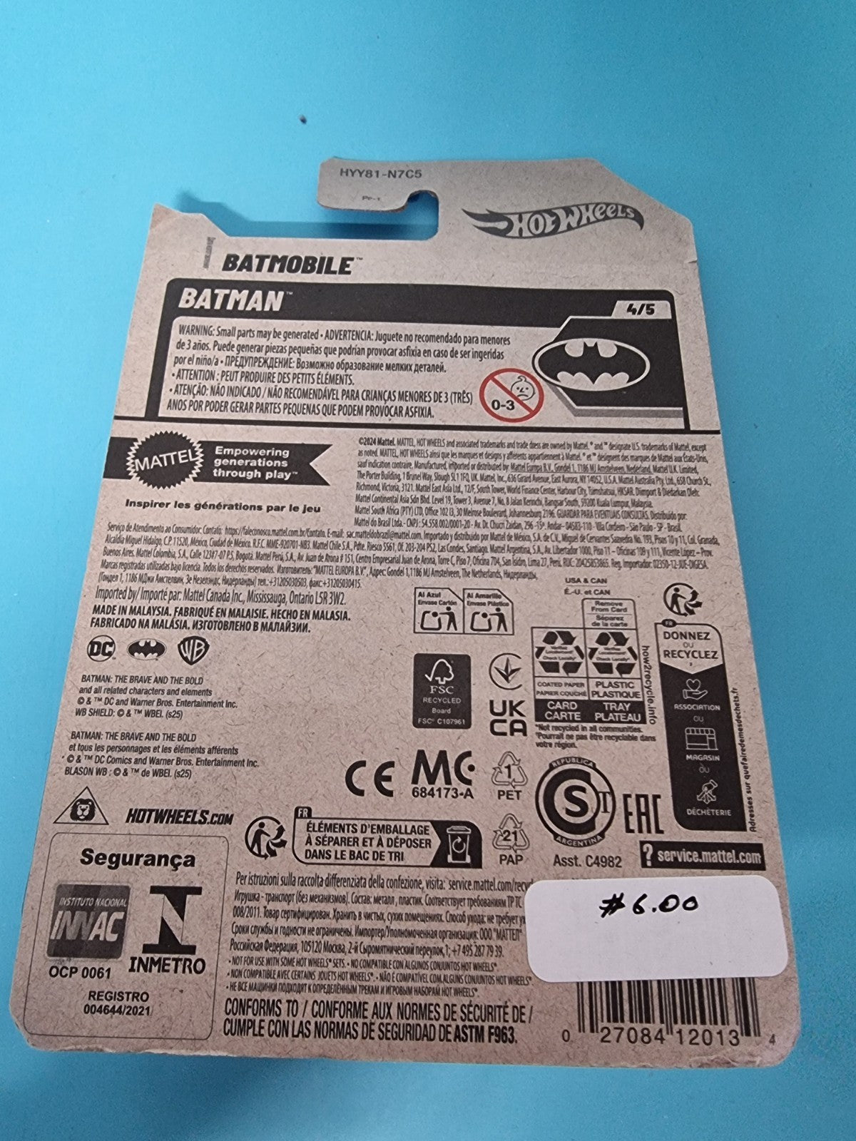 Hot Wheels Batmobile "HE BRAVE AND THE BOLD" Dc Comics 2024