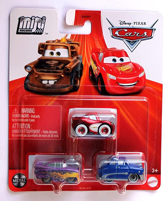 Pixar Cars Mini Racers 3 Pack Ramone Cruisin Lightning McQueen Doc Hudson N06611